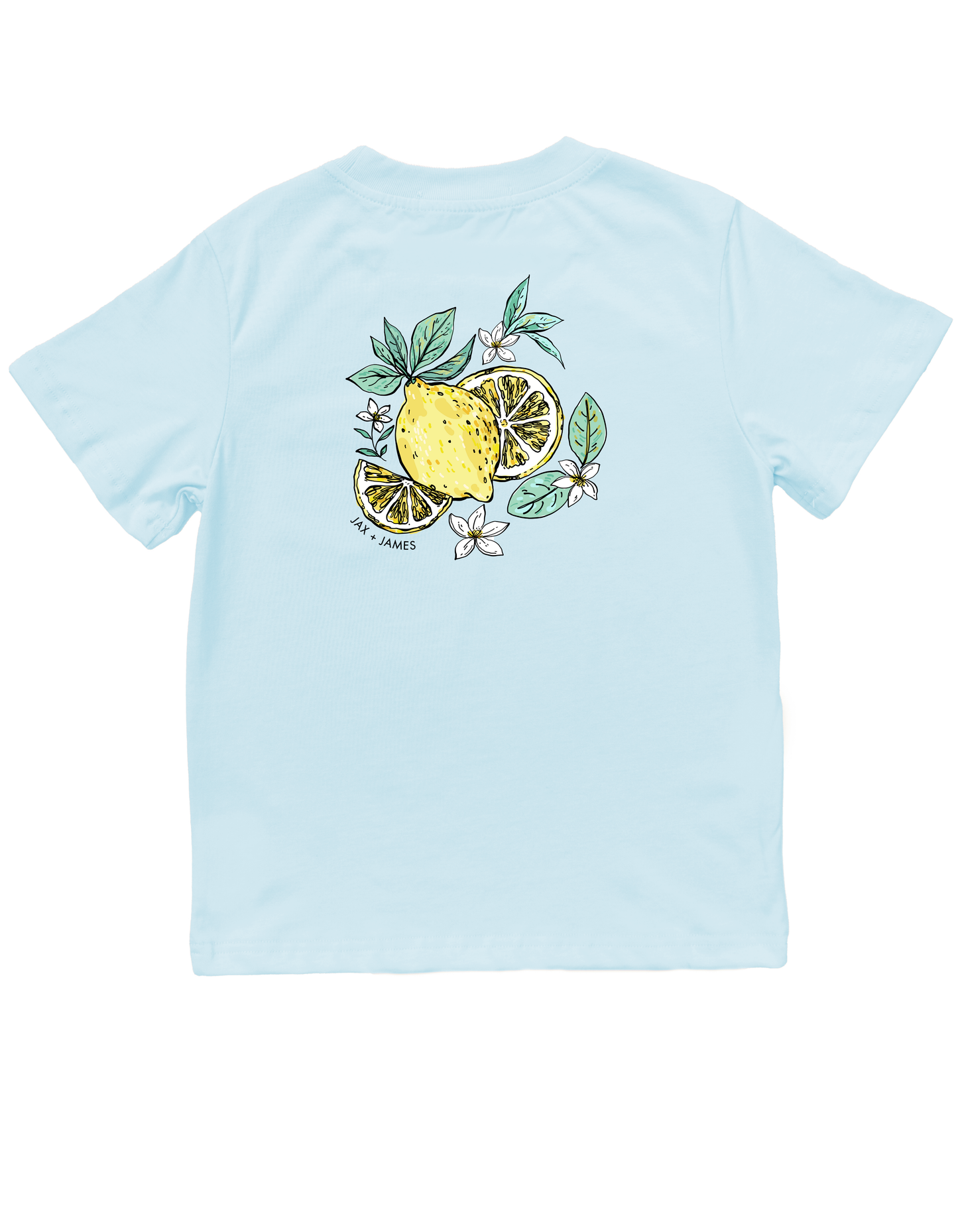 Jax and James Lemon Pocket Tee Light Blue Southern Lifestyle Apparel