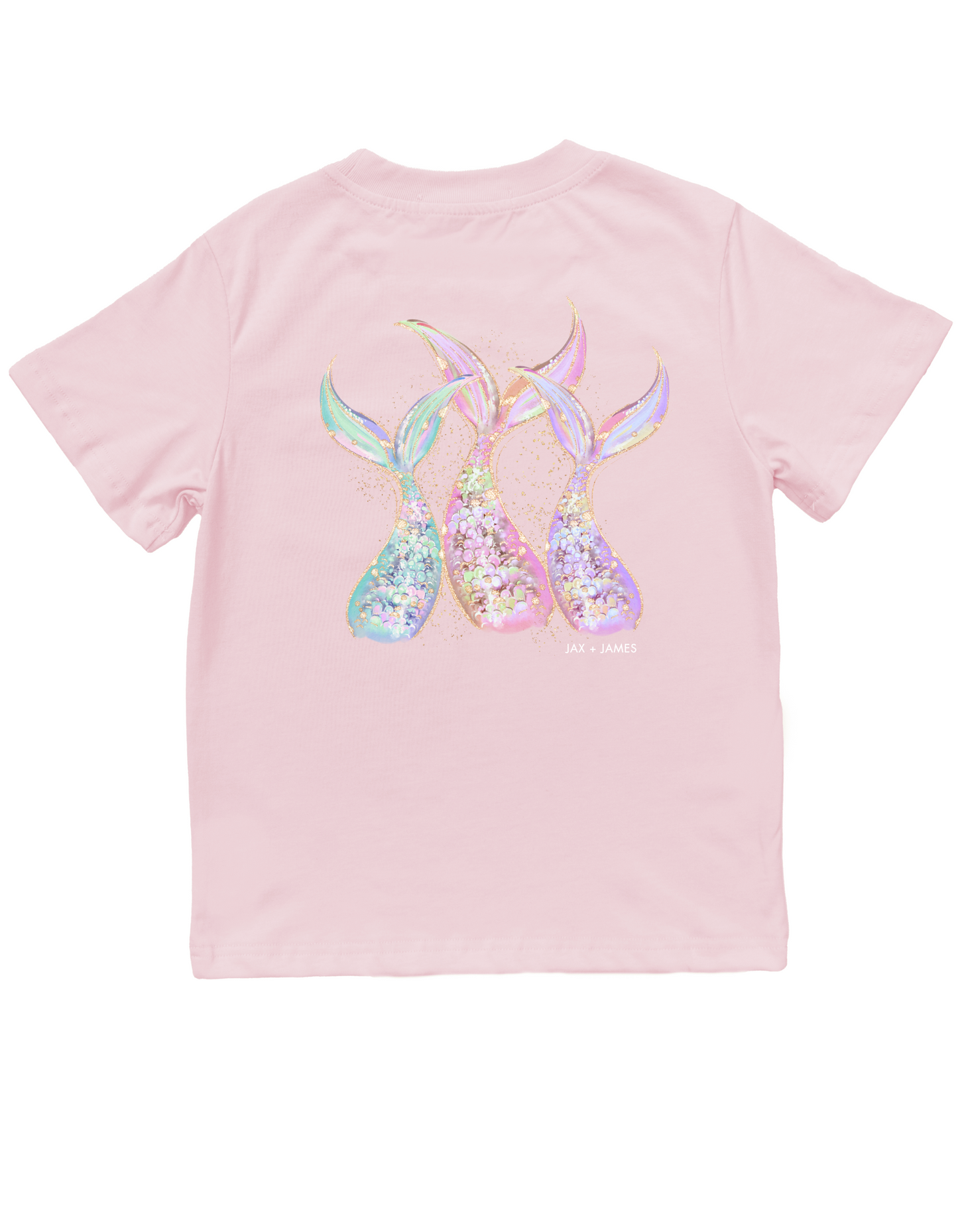 Jax and James Mermaid Tail Pocket Tee Light Pink Southern Lifestyle Apparel