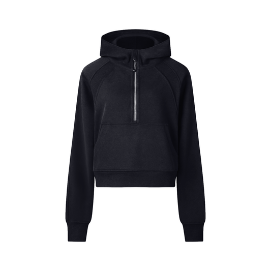 Studio Cropped Half-Zip Hoodie