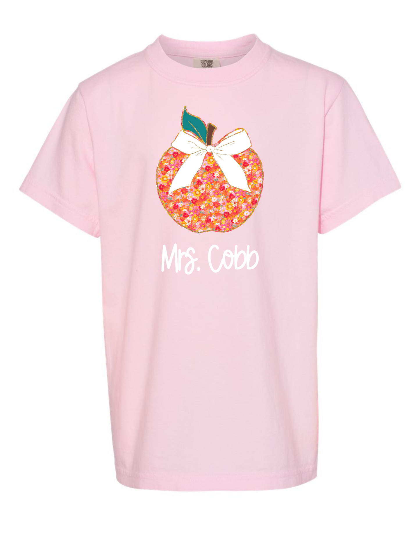 Jax and James Floral Apple Comfort Color Tee Blossom Southern Lifestyle Apparel