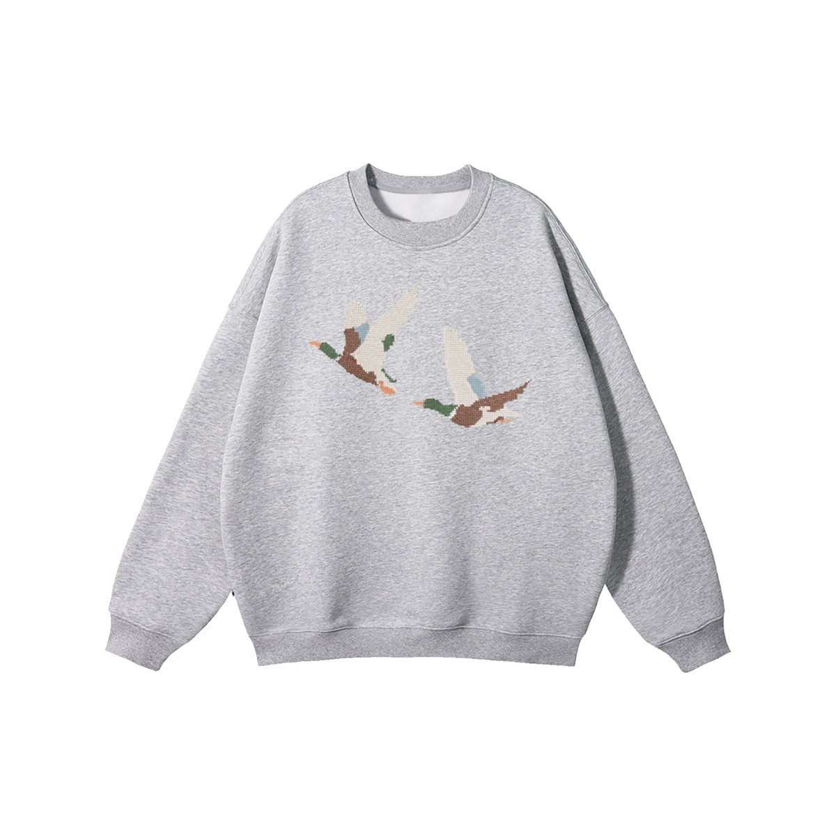 Embroidered Mallard Crewneck Sweatshirt