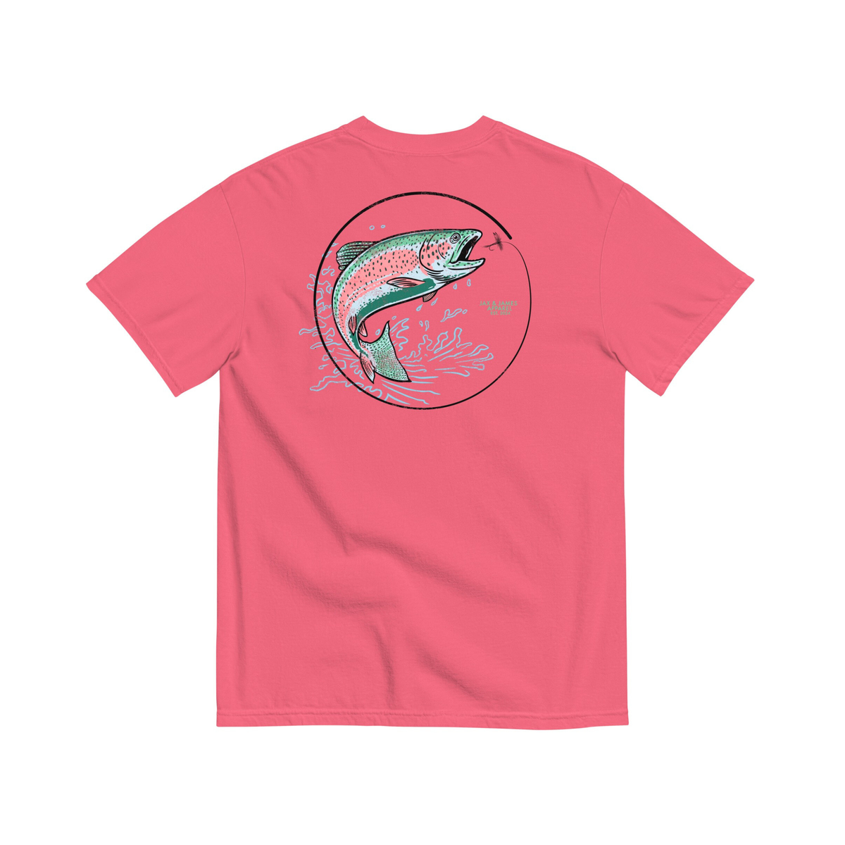 Jax and James Rainbow Trout Tee Watermelon Southern Lifestyle Apparel