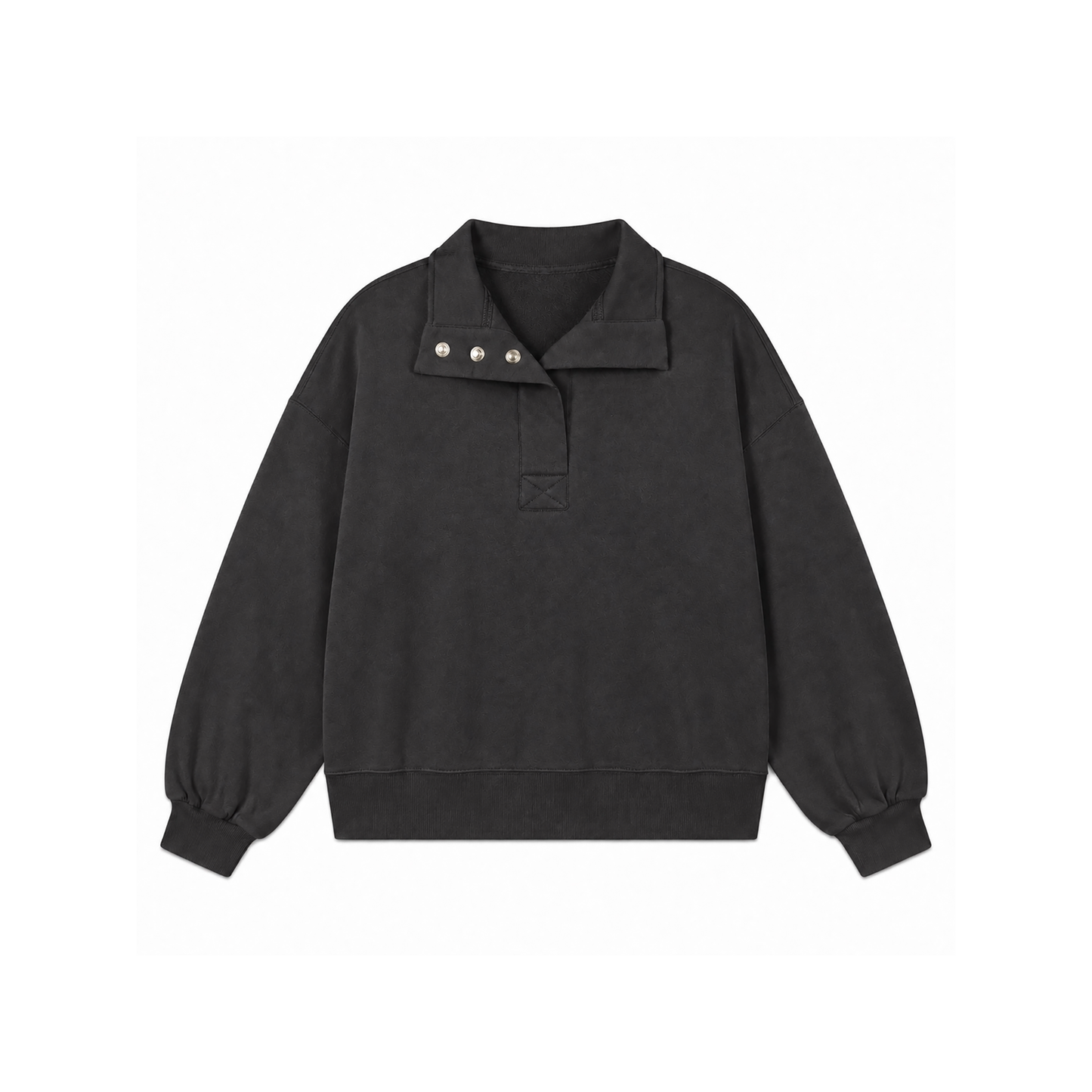 Half Snap Button Sweatshirt