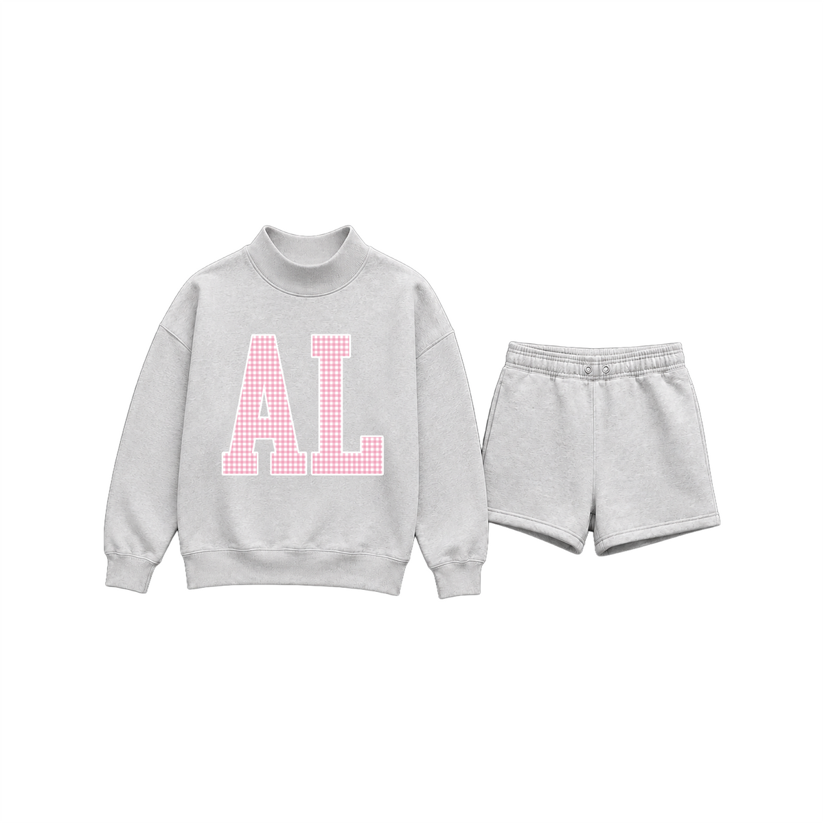 Custom Mockneck Sweatshirt Short Set | State Letters or Arch Design