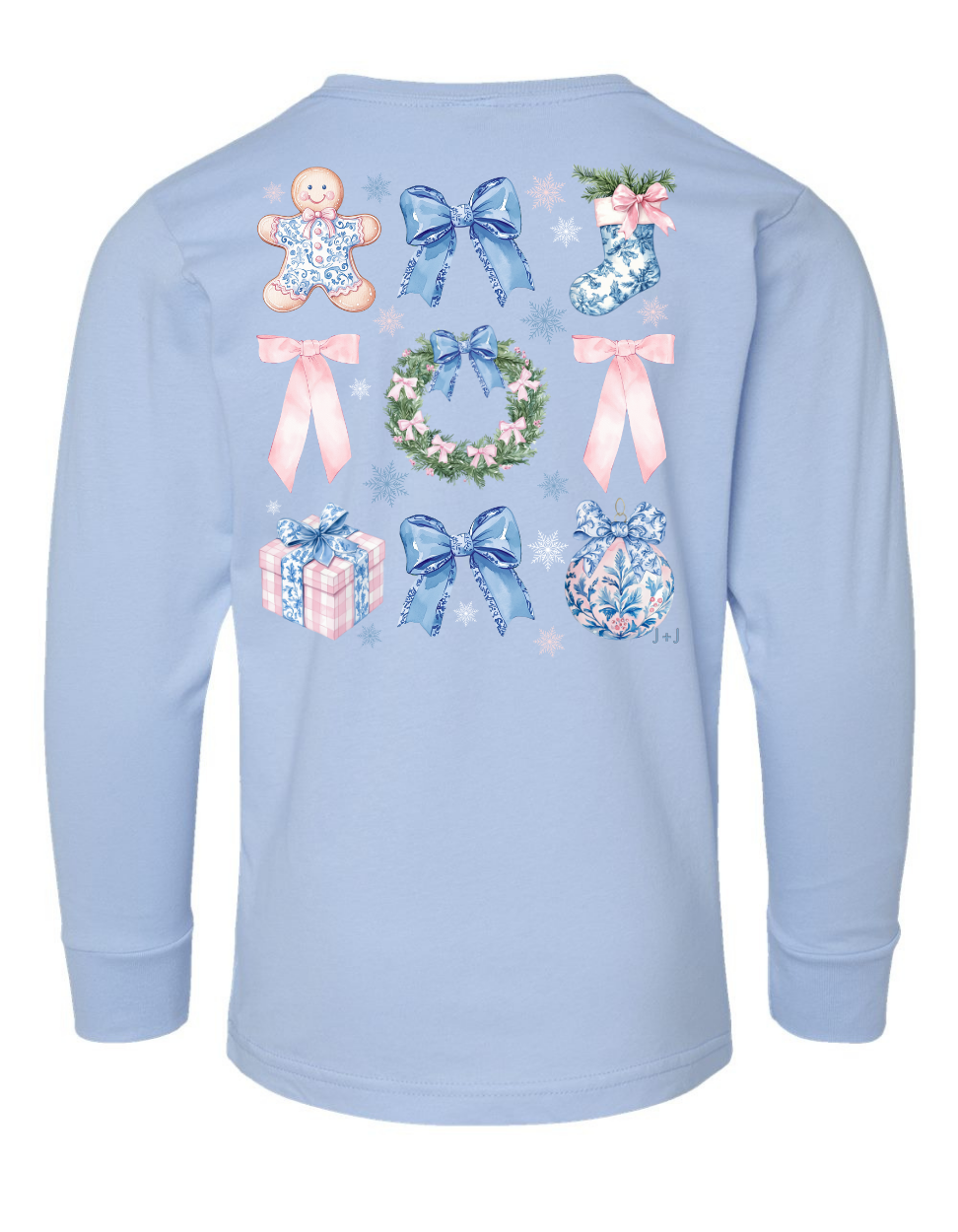 Chinoiserie Christmas Coquette Long Sleeve Specialty Tee