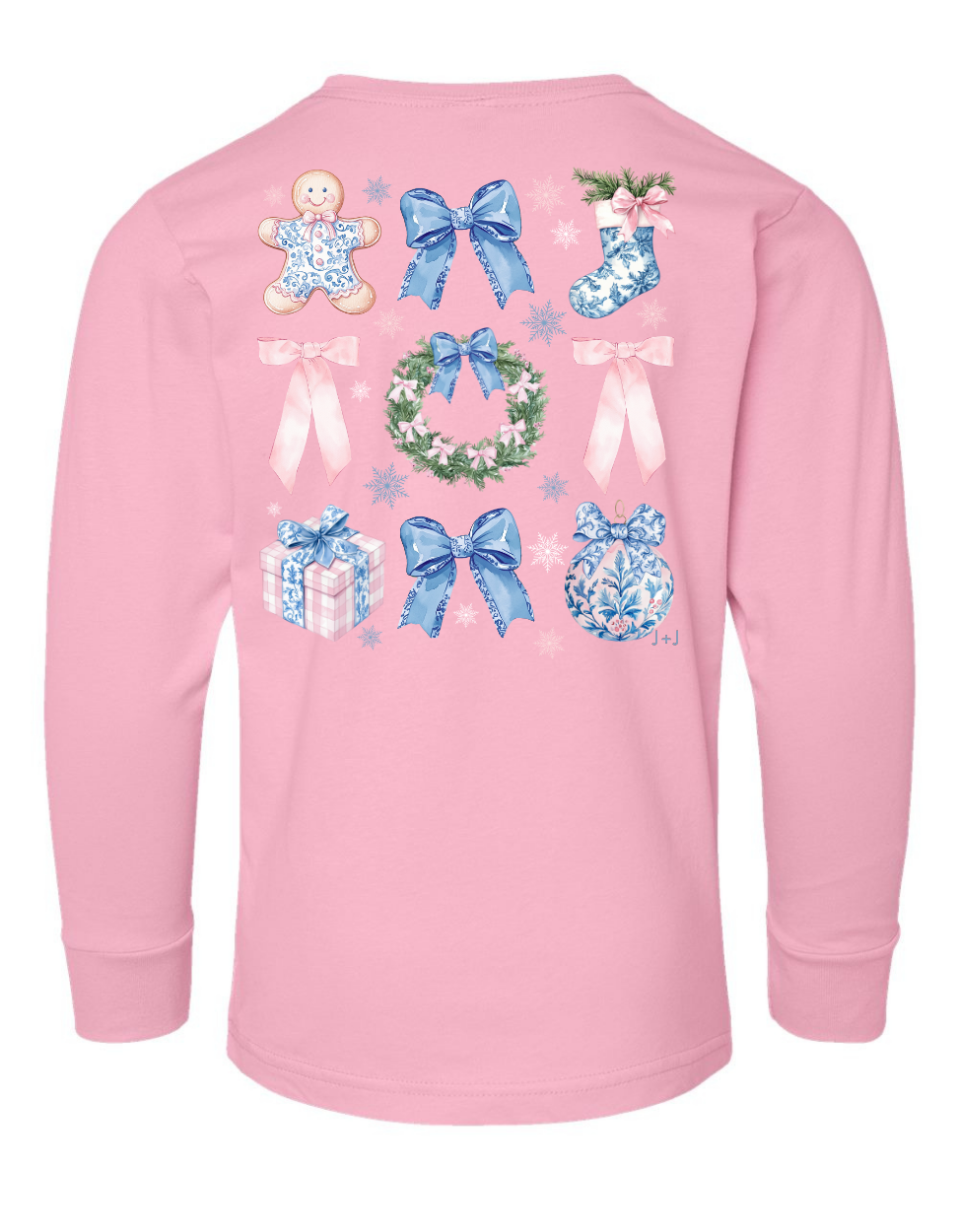 Chinoiserie Christmas Coquette Long Sleeve Specialty Tee