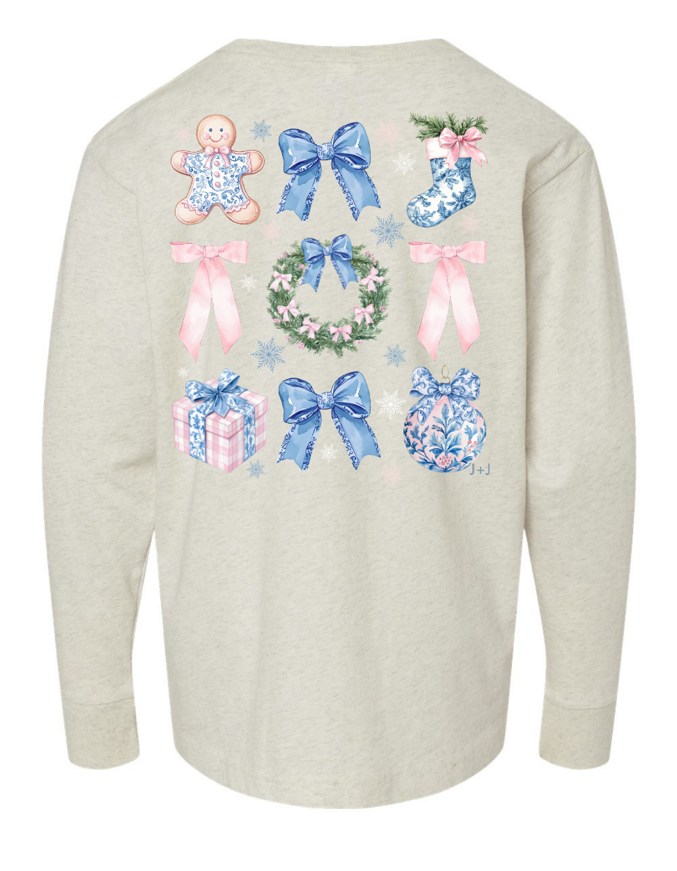 Chinoiserie Christmas Coquette Long Sleeve Specialty Tee