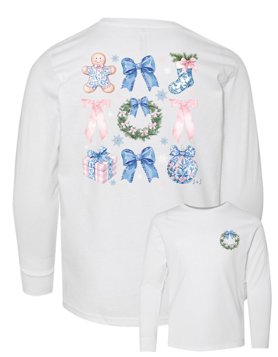 Chinoiserie Christmas Coquette Long Sleeve Specialty Tee