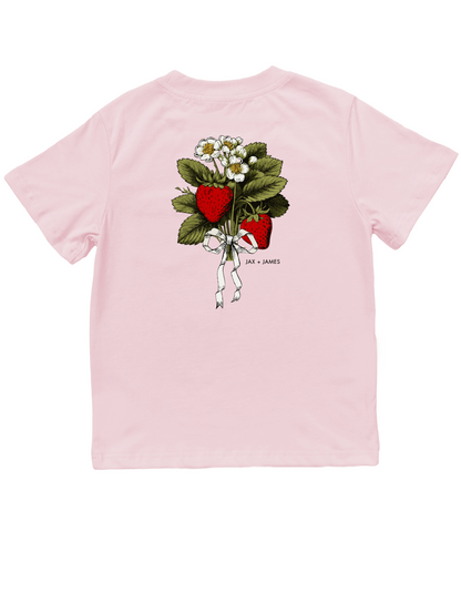 Jax and James Strawberry Blooms Pocket Tee Southern Lifestyle Apparel