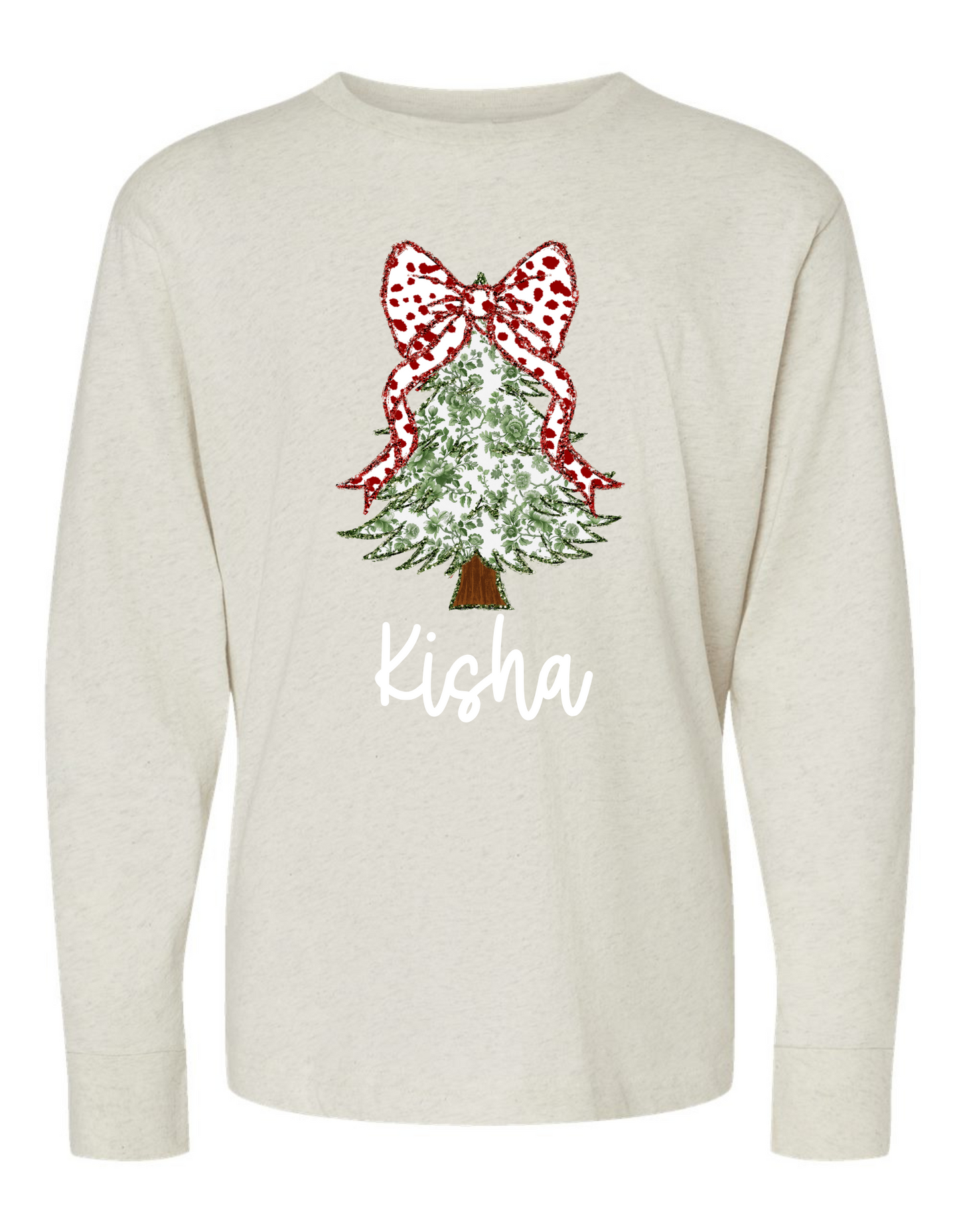 Christmas Tree Coquette Long Sleeve Specialty Tee