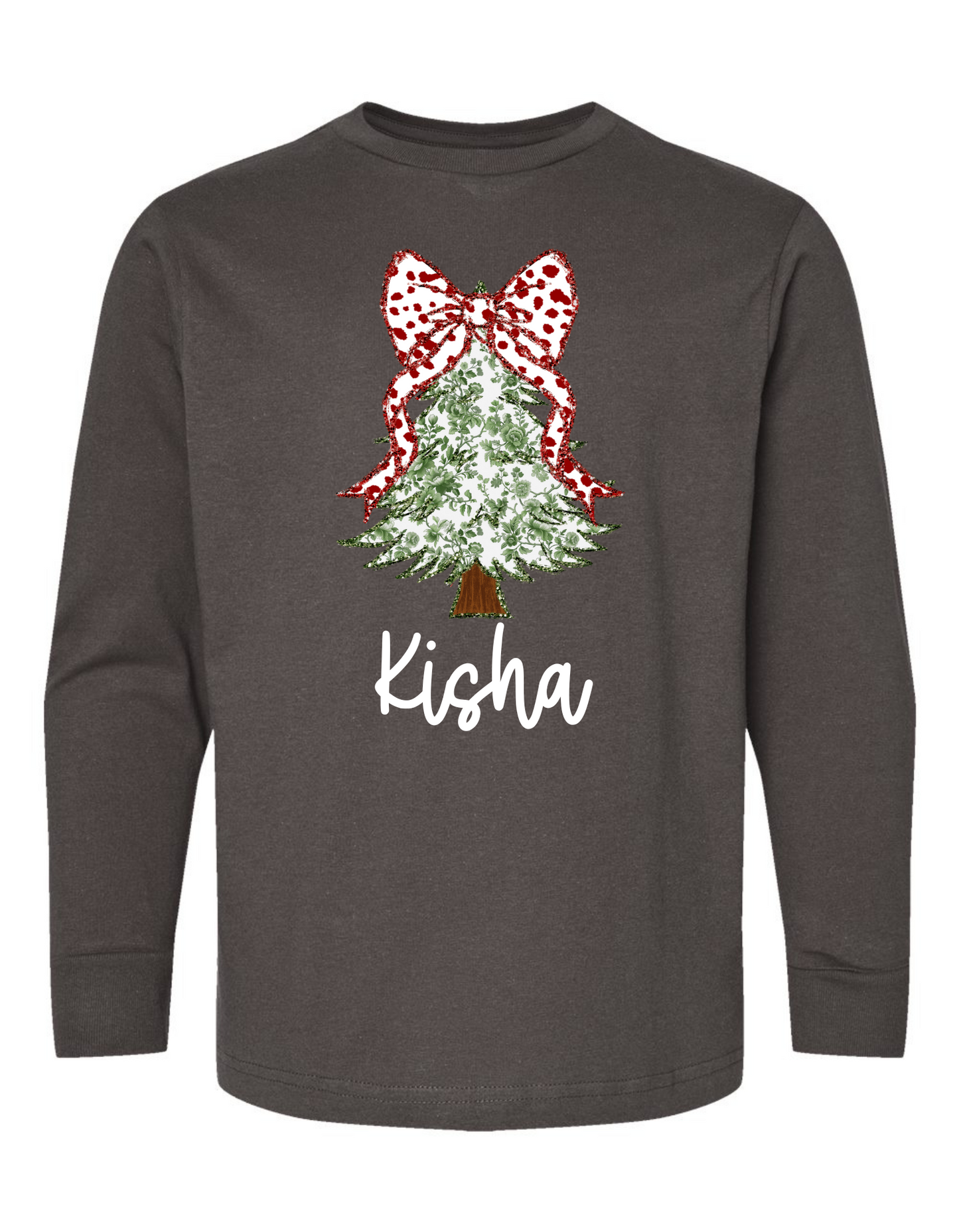 Christmas Tree Coquette Long Sleeve Specialty Tee