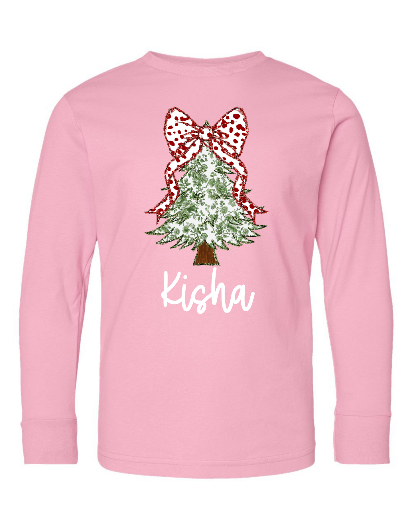 Christmas Tree Coquette Long Sleeve Specialty Tee