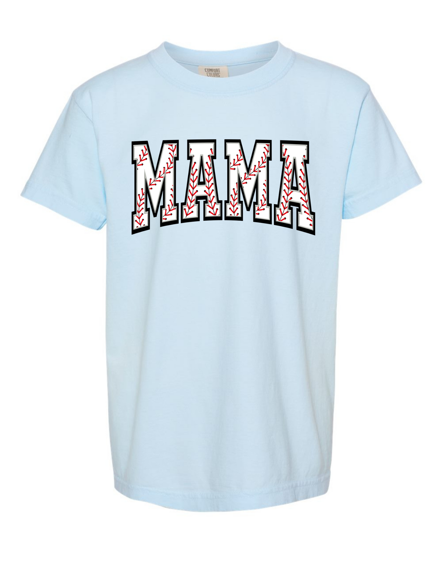 Baseball Laces Mama Comfort Color Tee