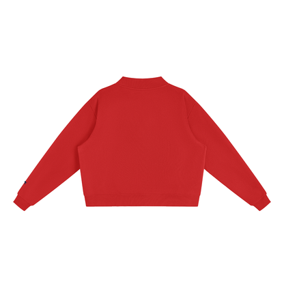 Essential Fleece Mock-Neck Crew Sweatshirt