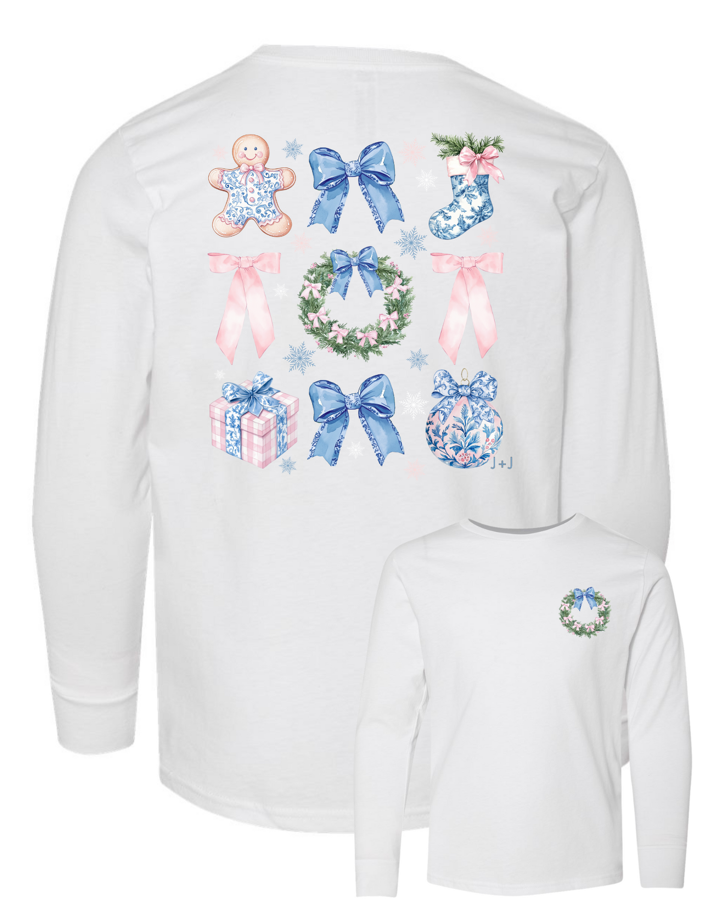 Chinoiserie Christmas Coquette Long Sleeve Comfort Colors + ComfortWash Tee