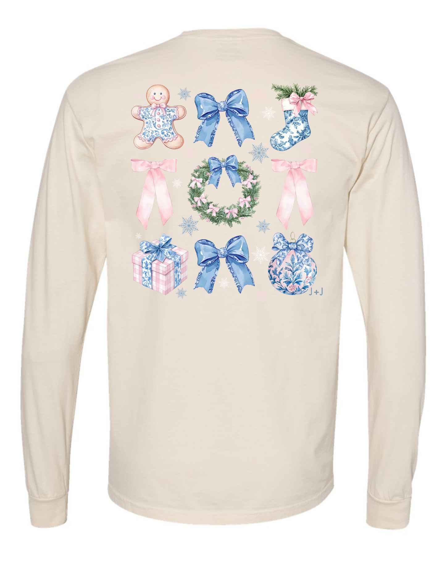 Chinoiserie Christmas Coquette Long Sleeve Comfort Colors + ComfortWash Tee