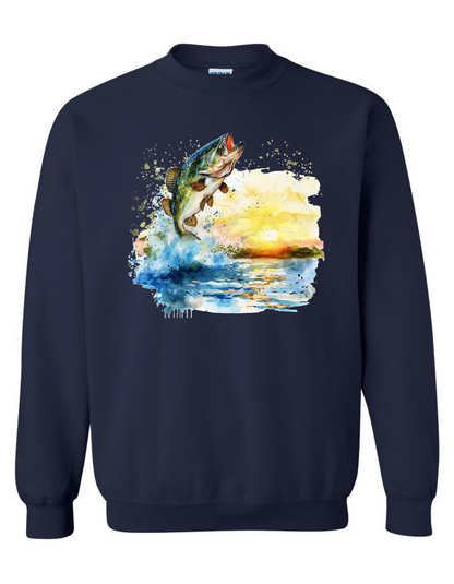 Watercolor Bass Sweatshirt Sweatshirt