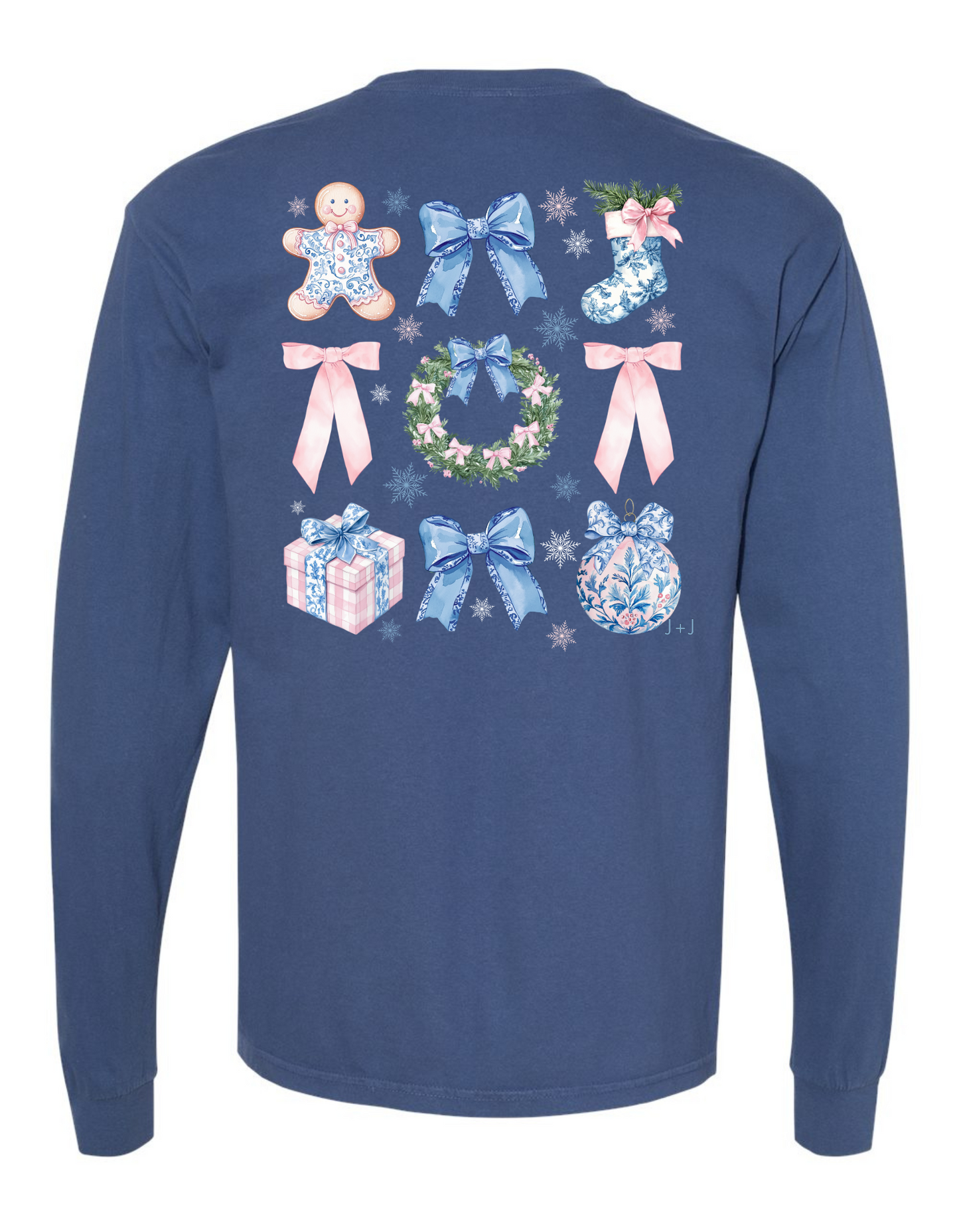 Chinoiserie Christmas Coquette Long Sleeve Comfort Colors + ComfortWash Tee