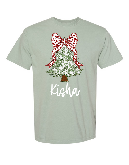 Christmas Tree Coquette Comfort Color Tee