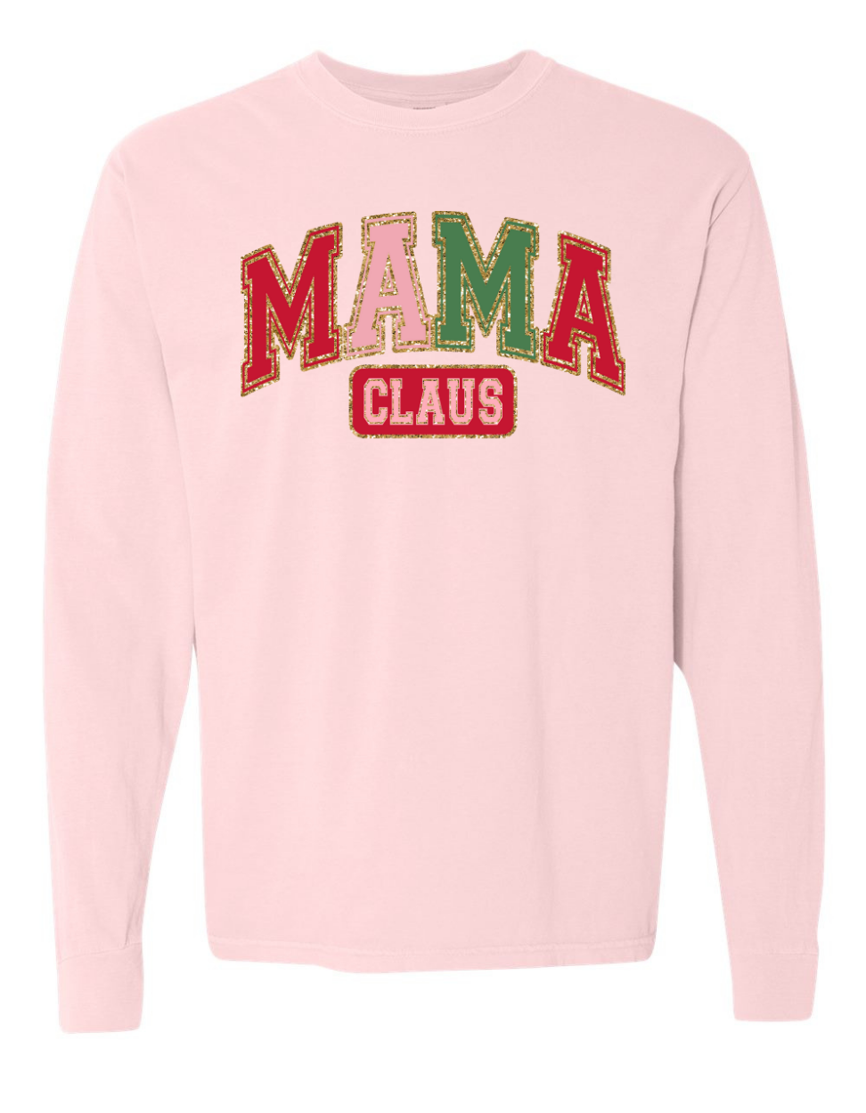 Mama Claus Long Sleeve Comfort Color Tee