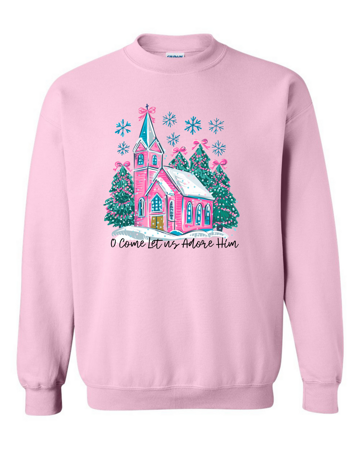 Christmas Pink Church Sweatshirt