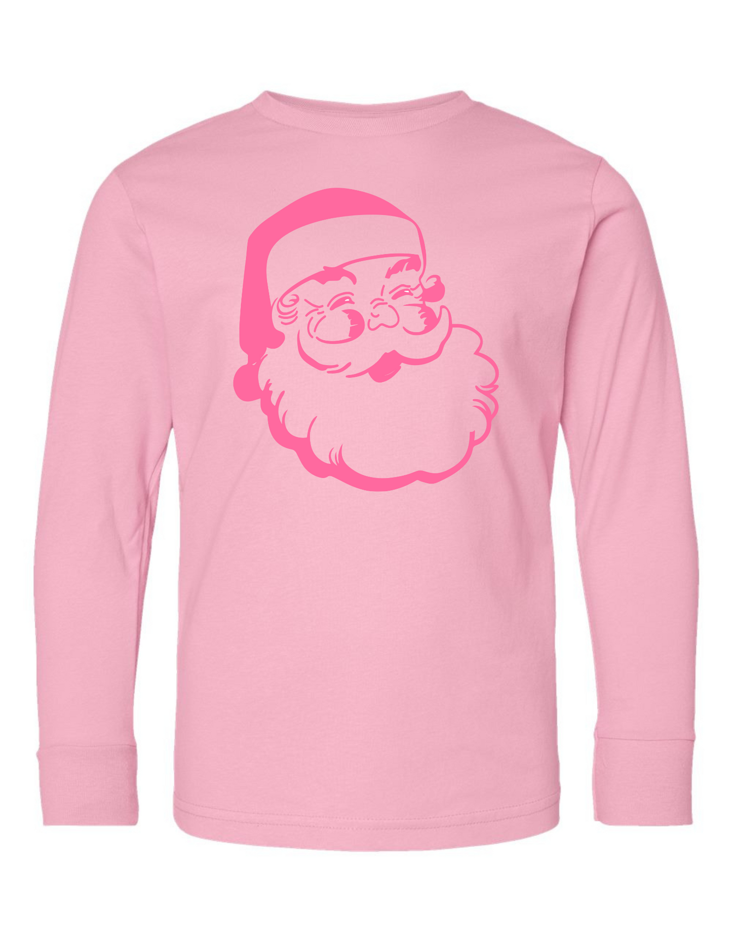 Simple Pink Santa Long Sleeve Specialty Tee