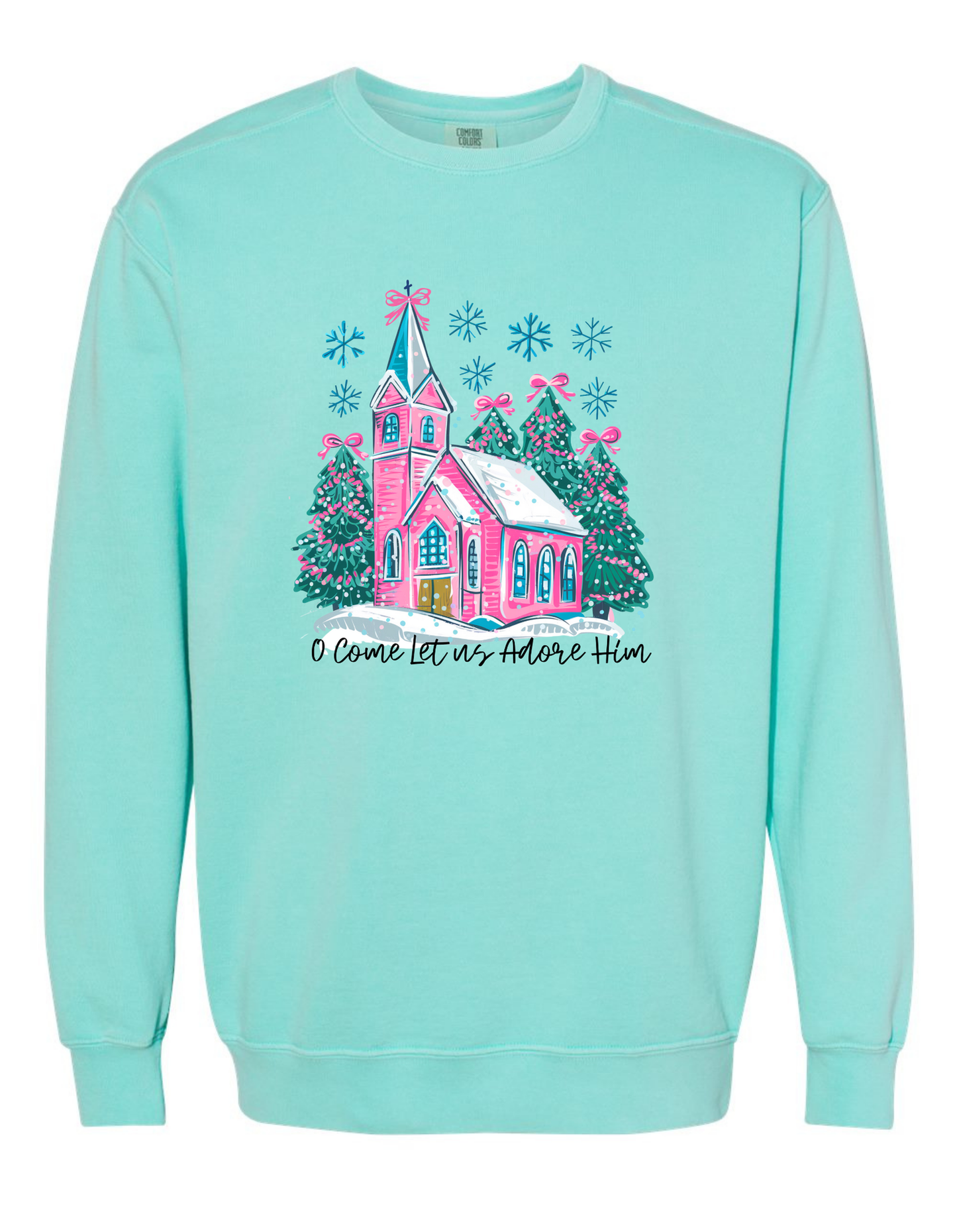 Christmas Pink Church Sweatshirt