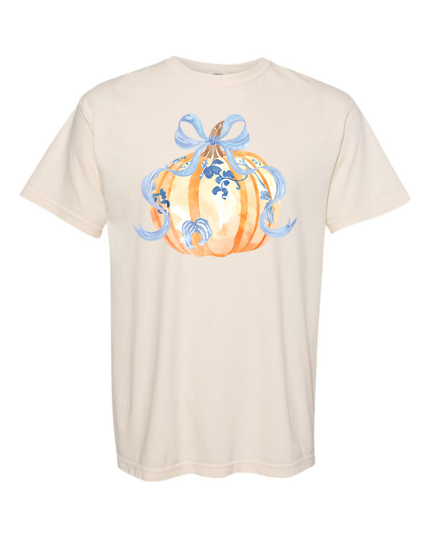 Blue Bow Pumpkin Comfort Color Tee