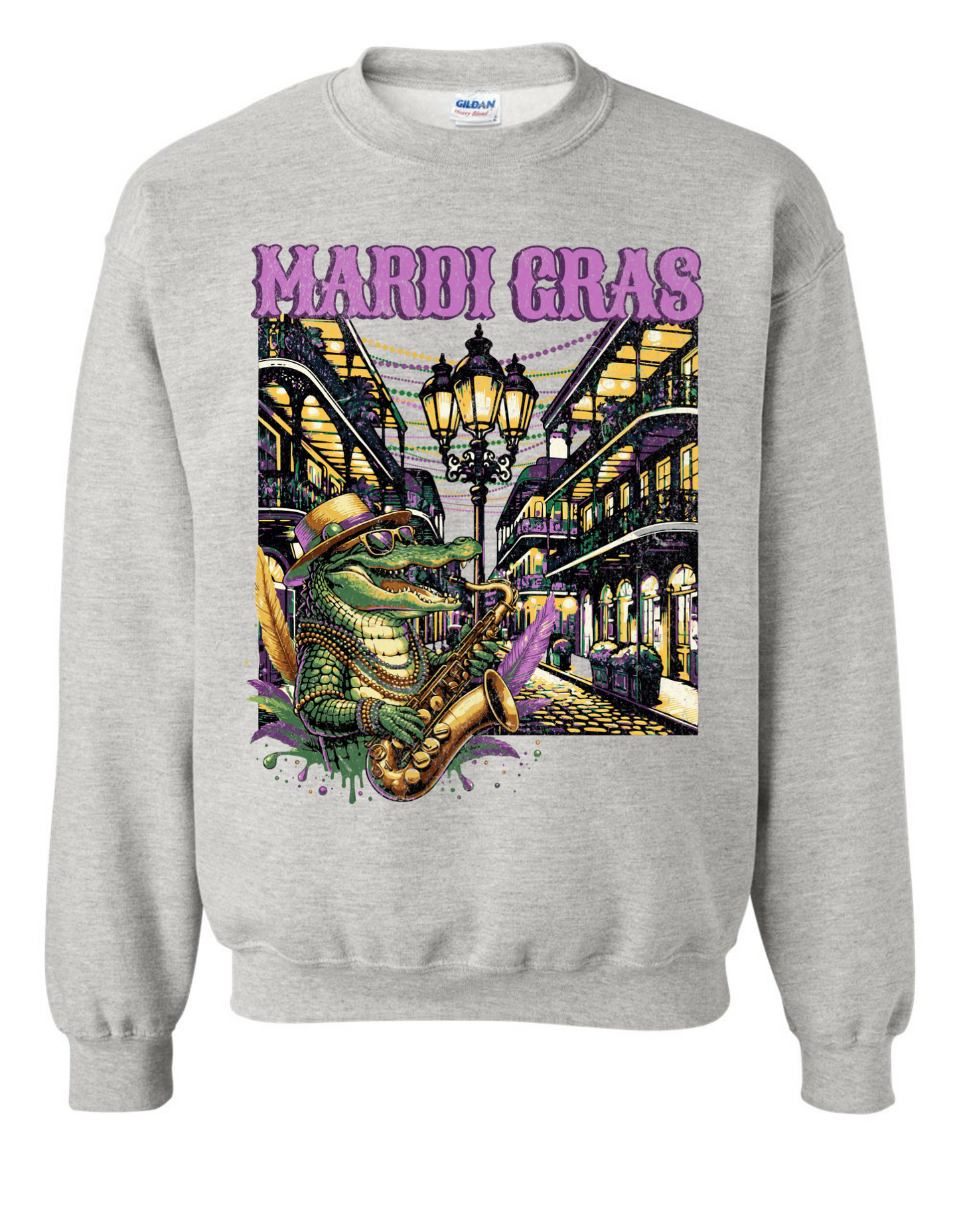 Mardi Gras Gator Sweatshirt