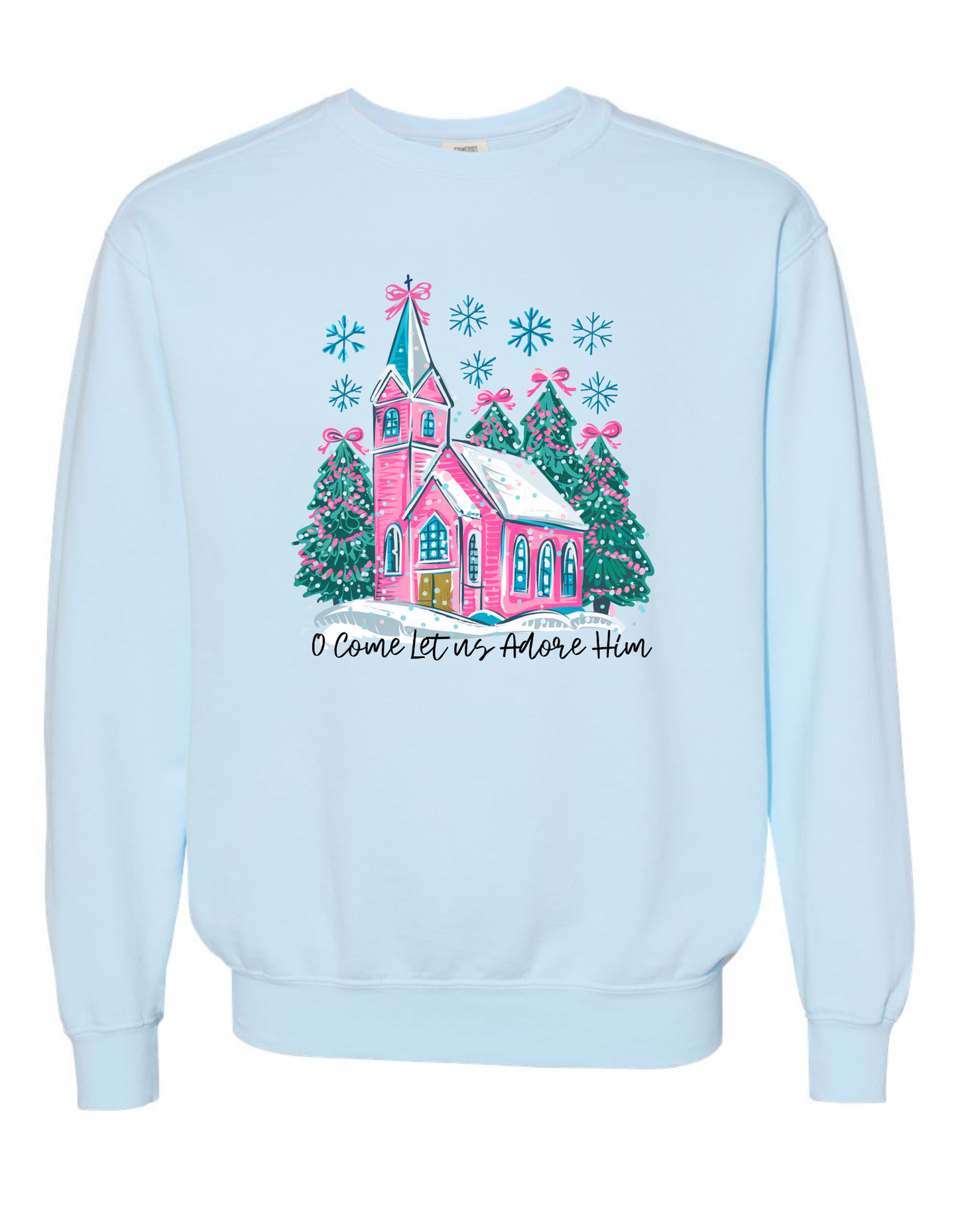 Christmas Pink Church Sweatshirt