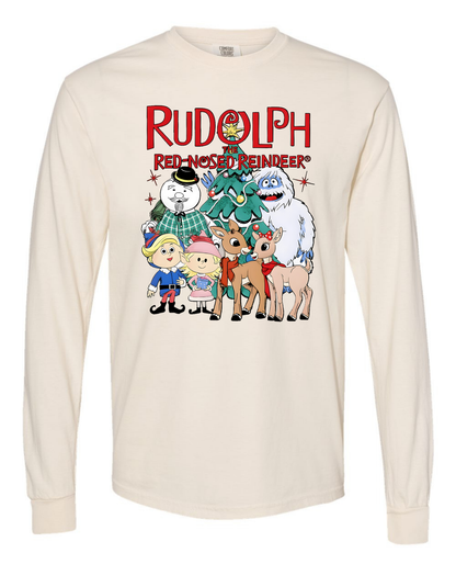 Rudolph the Red-Nosed Reindeer Long Sleeve Comfort Colors + ComfortWash Tee