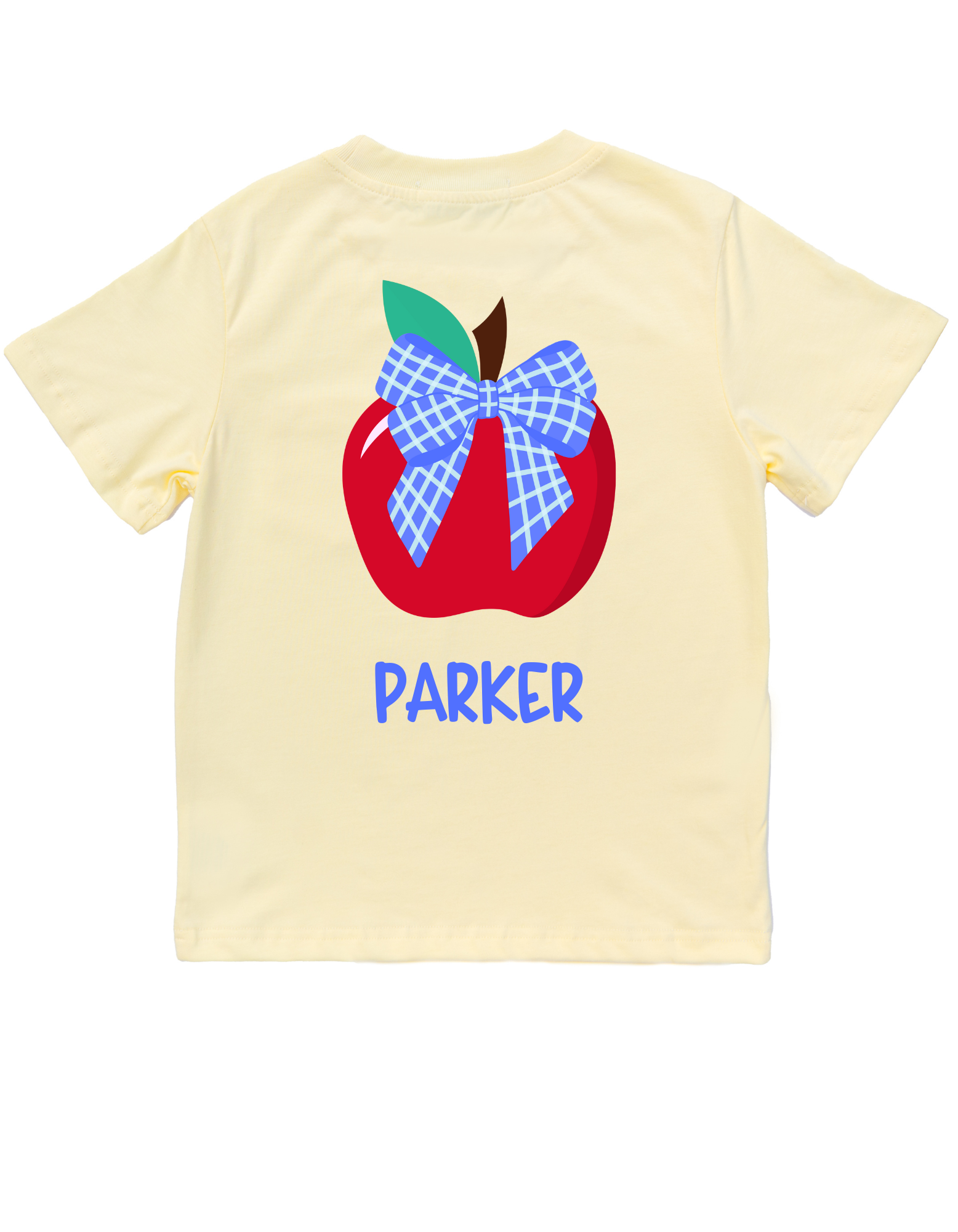Jax and James Classic Apple Bow Youth Pocket Tee Light Yellow Southern Lifestyle Apparel