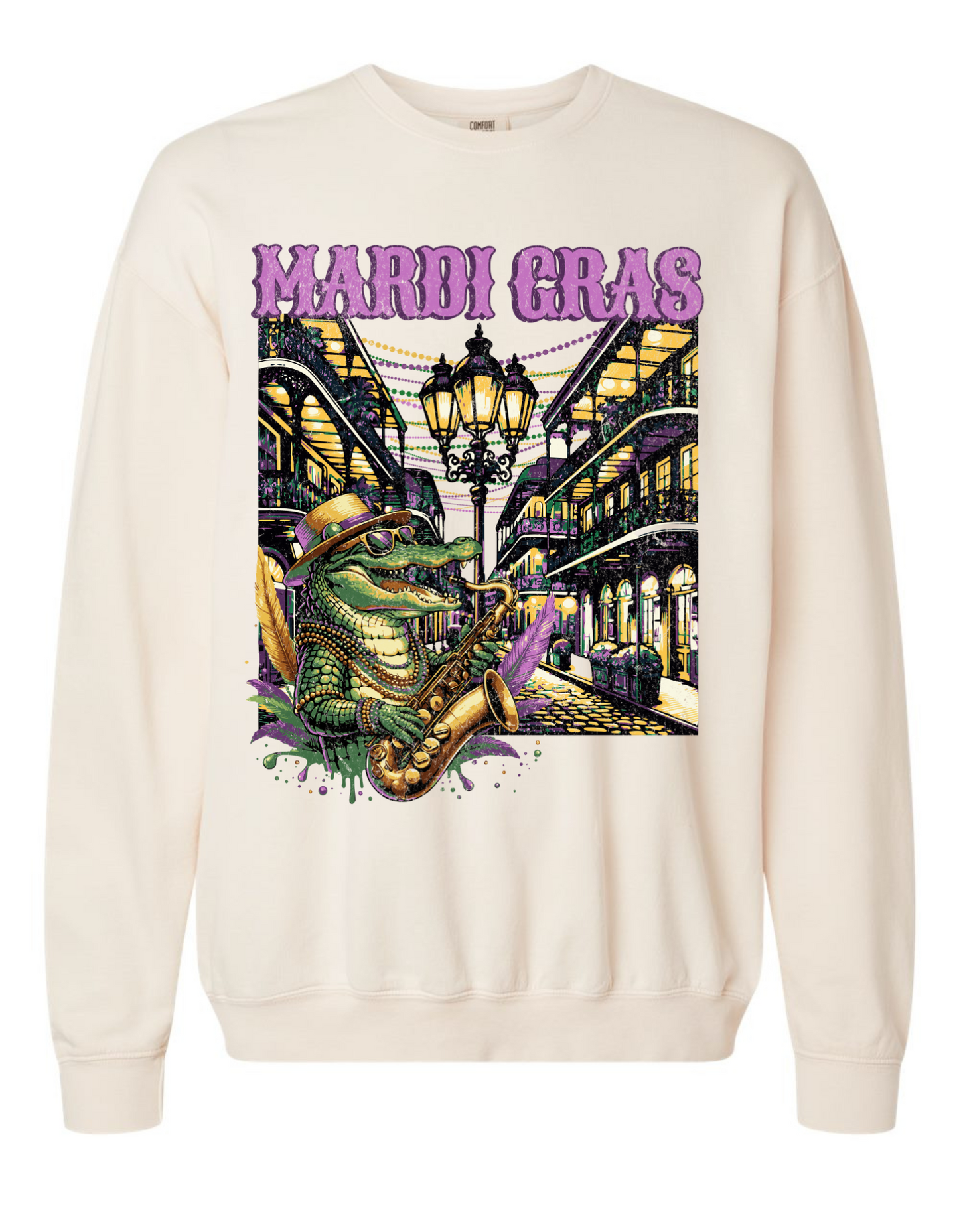 Mardi Gras Gator Sweatshirt