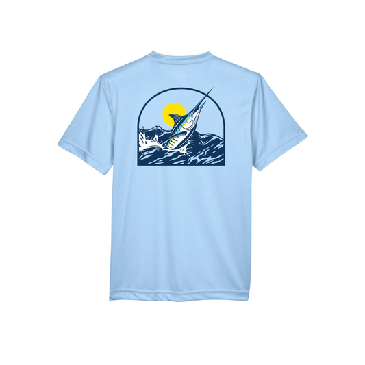 Jax and James Sunset Swordfish Performance Tee Southern Lifestyle Apparel