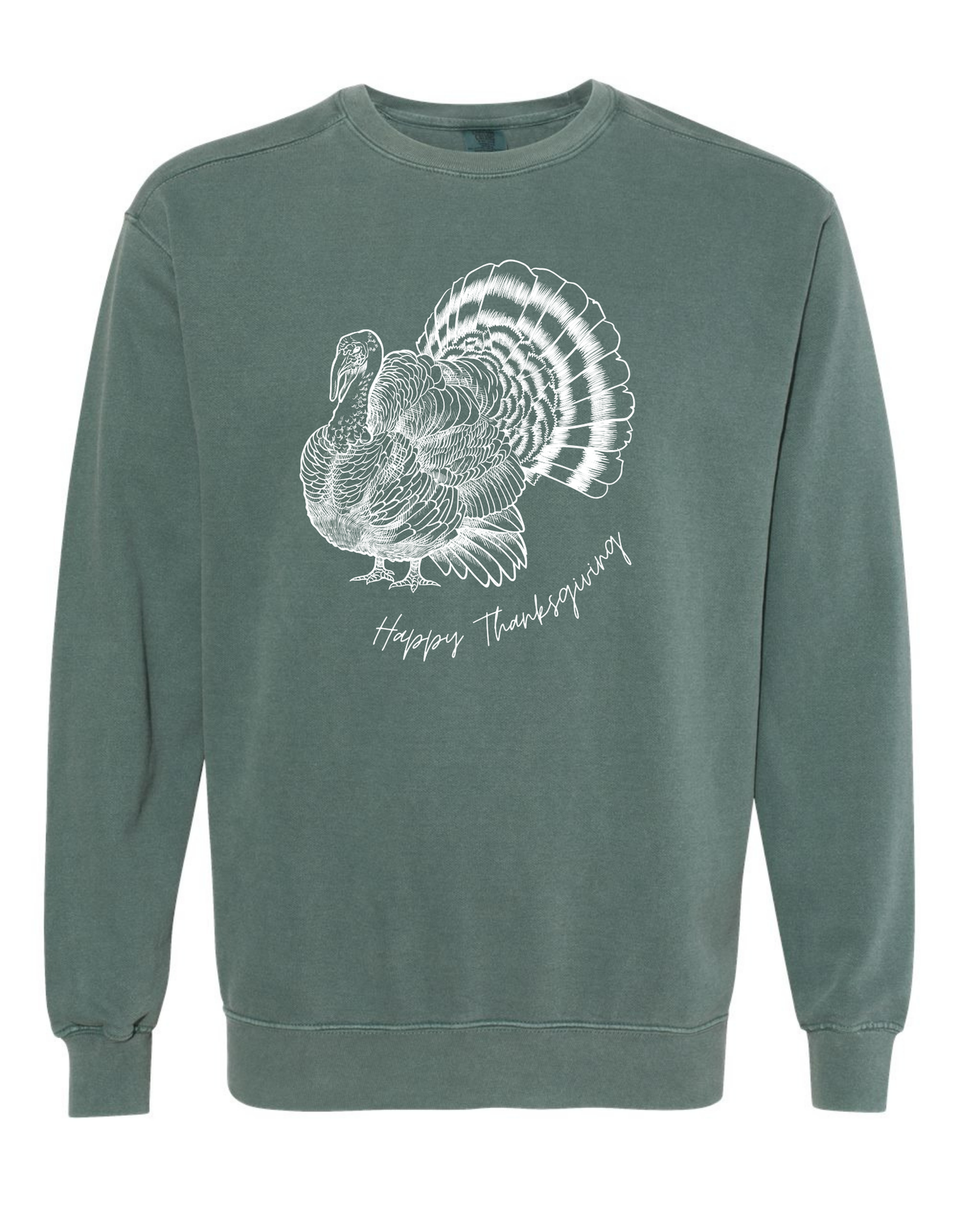 Happy Thanksgiving Turkey Comfort Color Tee (Sweatshirts available)