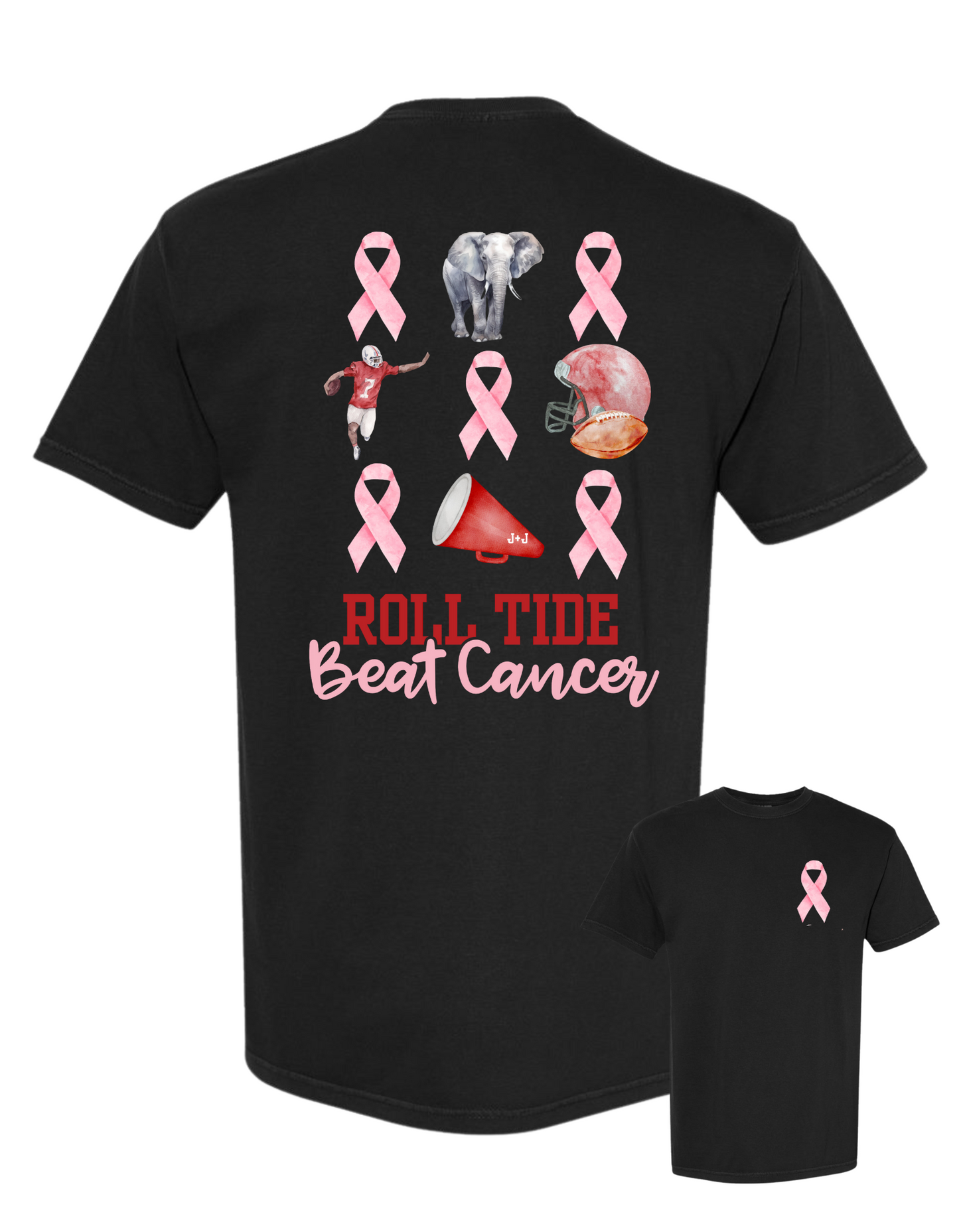 Roll Tide + Beat Cancer Comfort Color Tee (Sweatshirt Available)