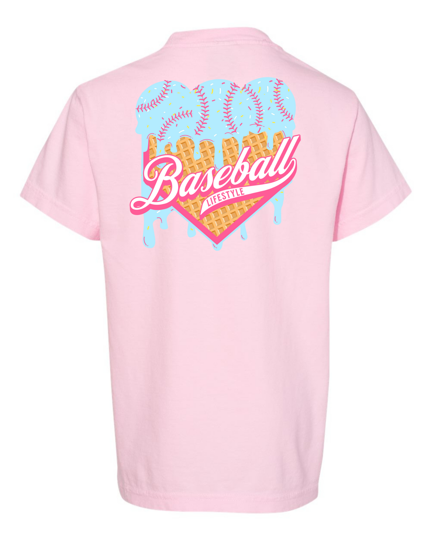 Blue Baseball Lifestyle Comfort Color Tee