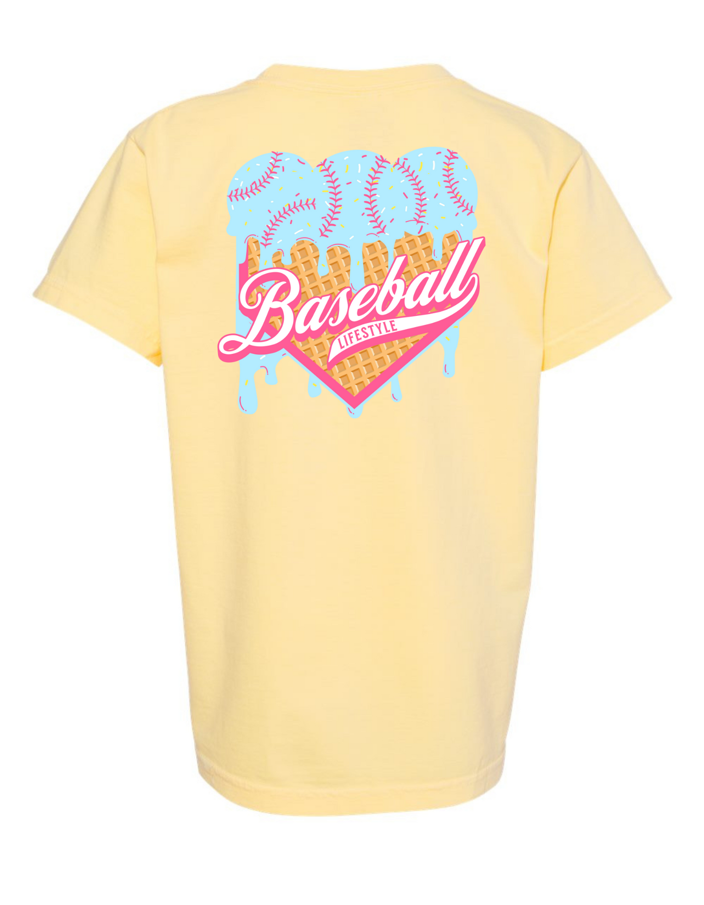 Blue Baseball Lifestyle Comfort Color Tee