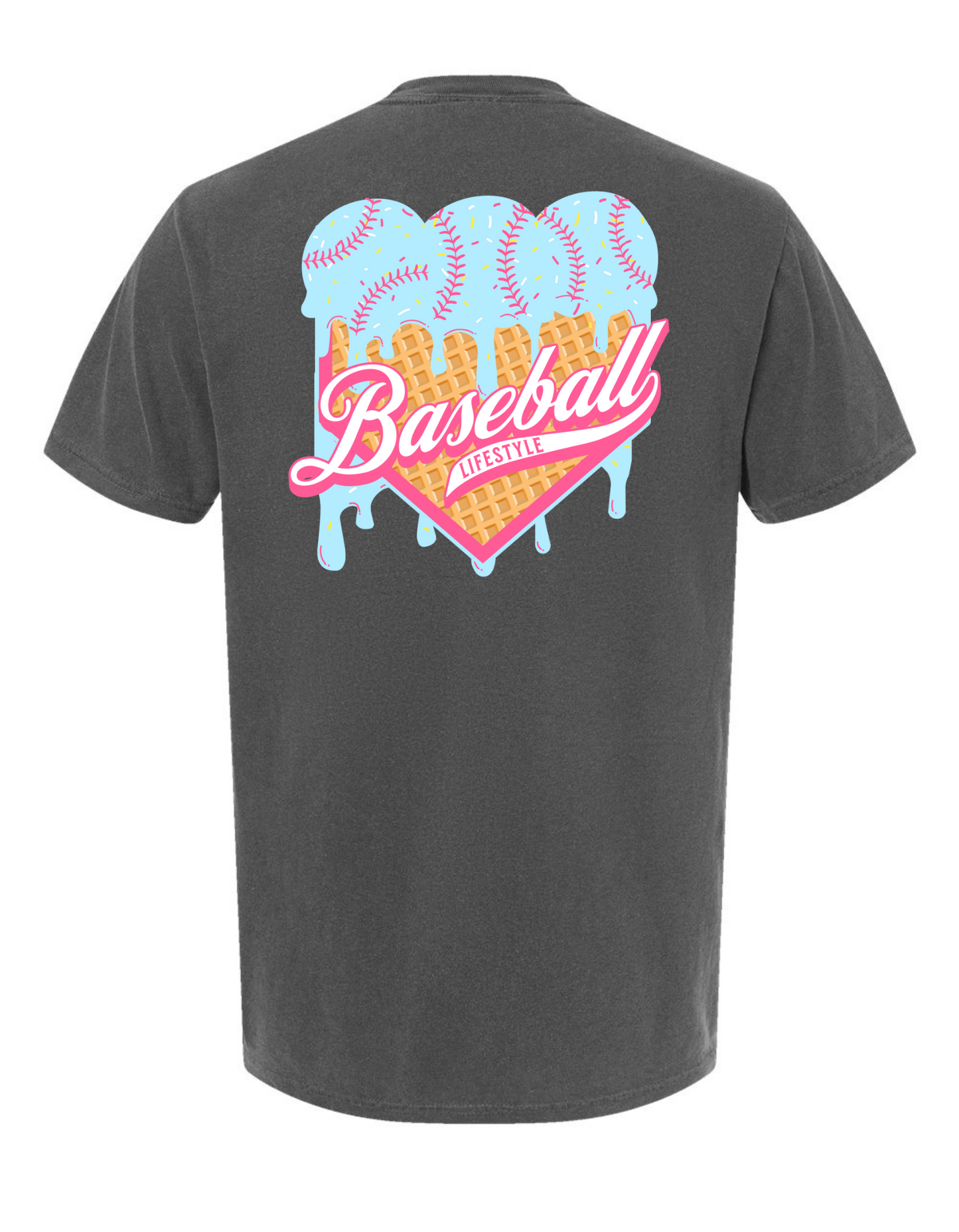 Blue Baseball Lifestyle Comfort Color Tee