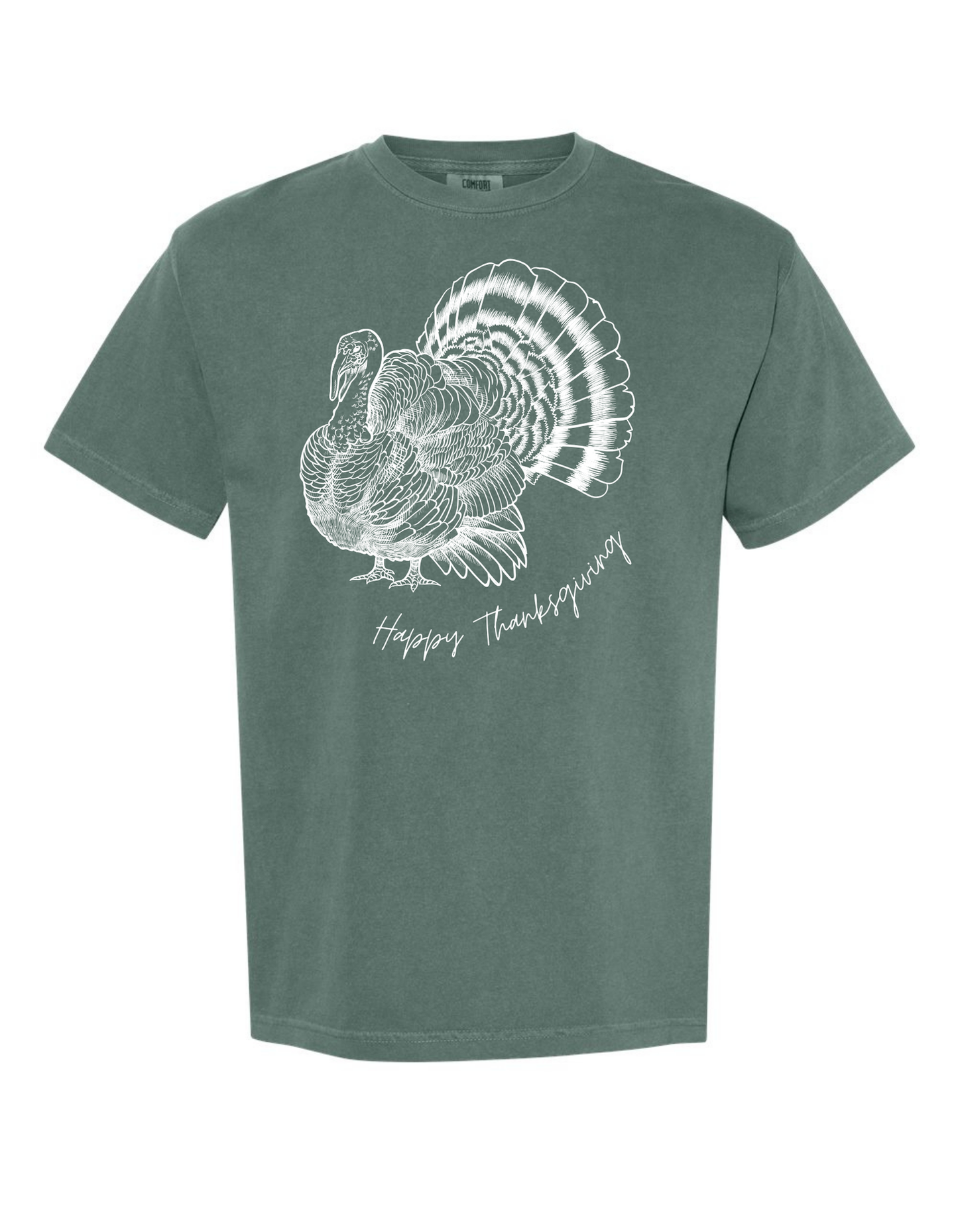 Happy Thanksgiving Turkey Comfort Color Tee (Sweatshirts available)