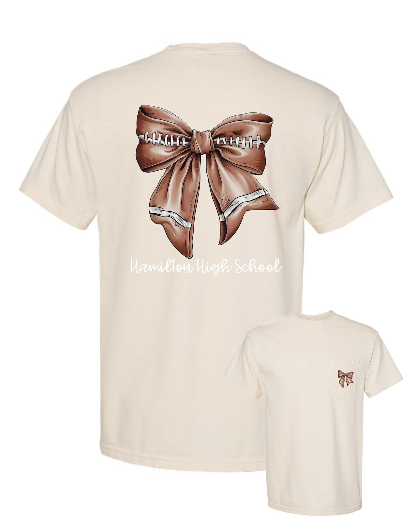 Football Bow Comfort Color Tee