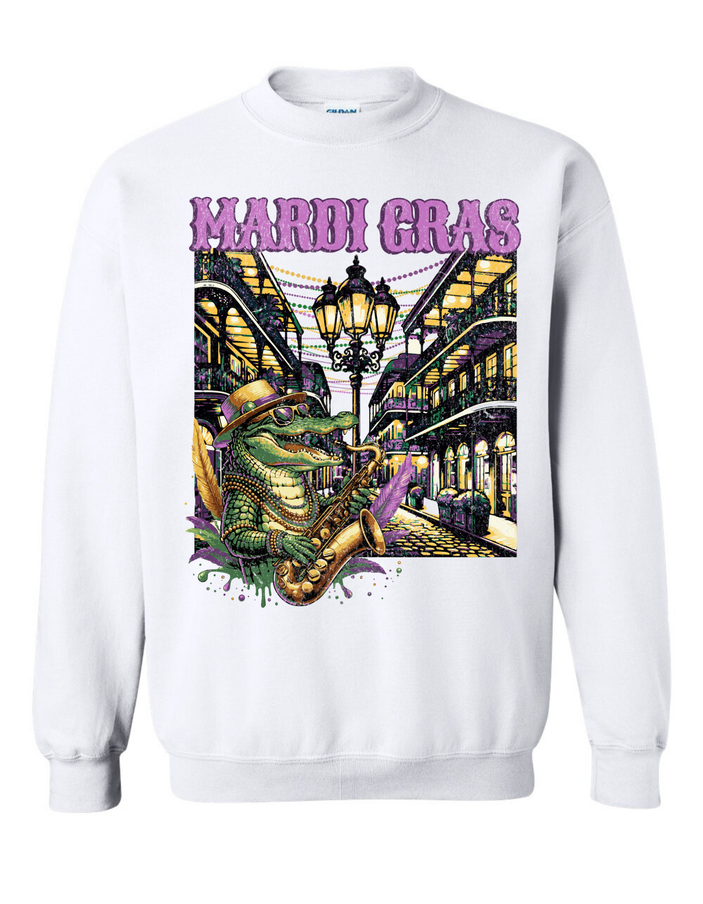 Mardi Gras Gator Sweatshirt