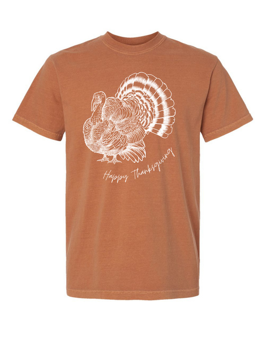 Happy Thanksgiving Turkey Comfort Color Tee (Sweatshirts available)