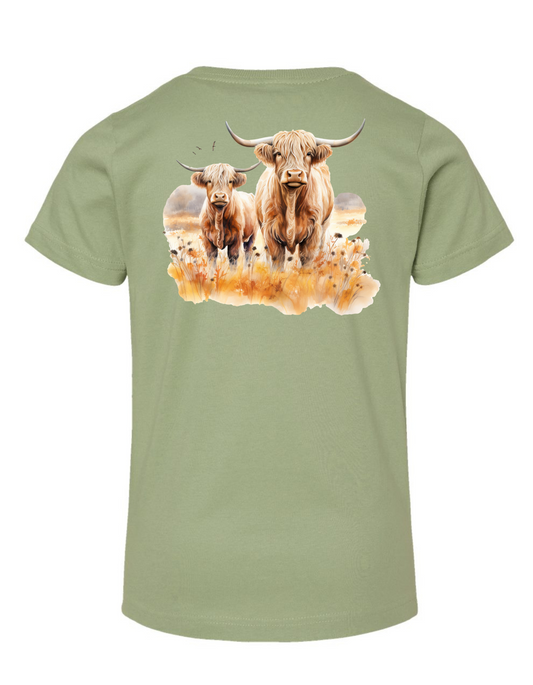 Watercolor Highland Cattle Specialty Tee