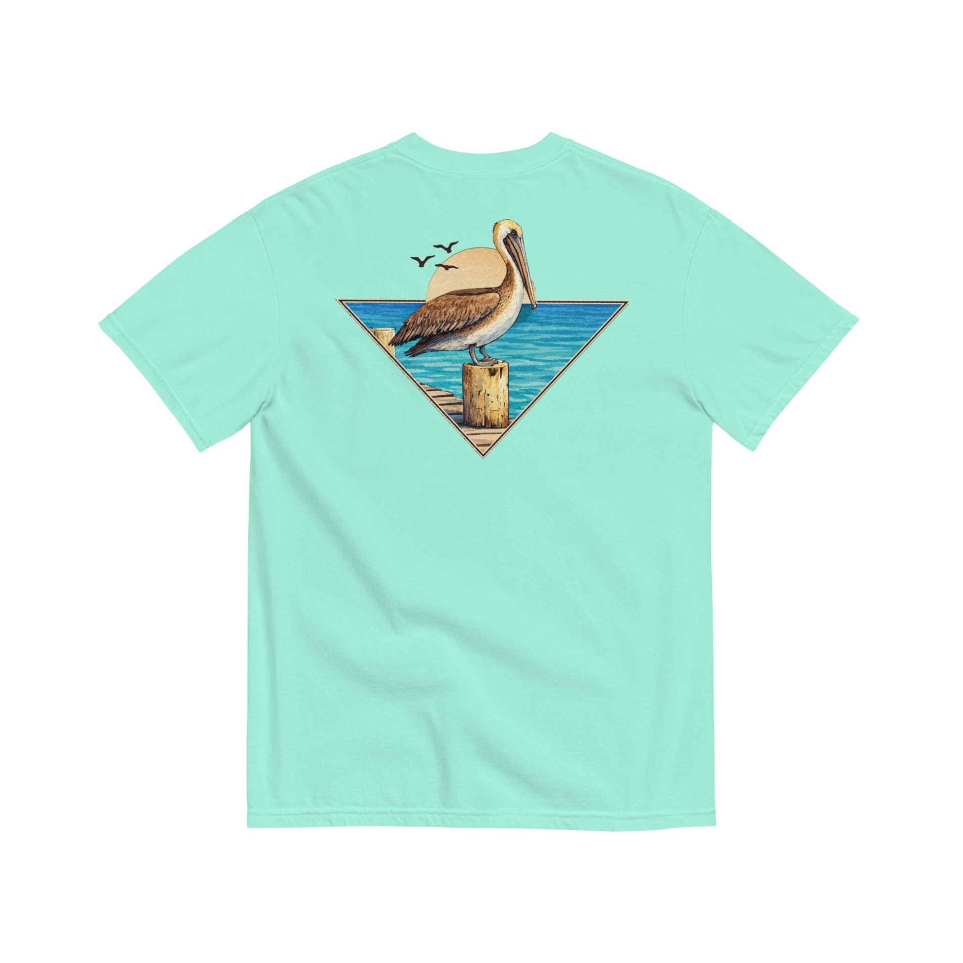 Jax and James Coastal Pelican Tee Chalky Mint Southern Lifestyle Apparel