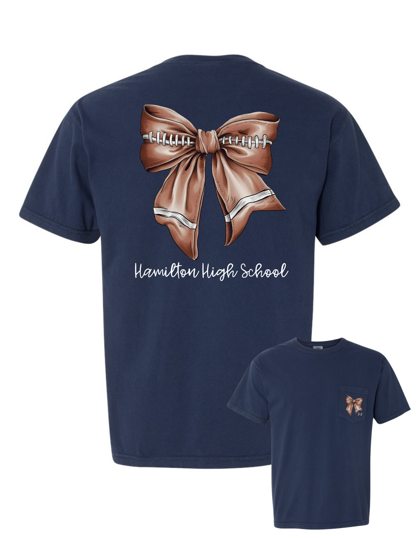 Football Bow Comfort Color Tee