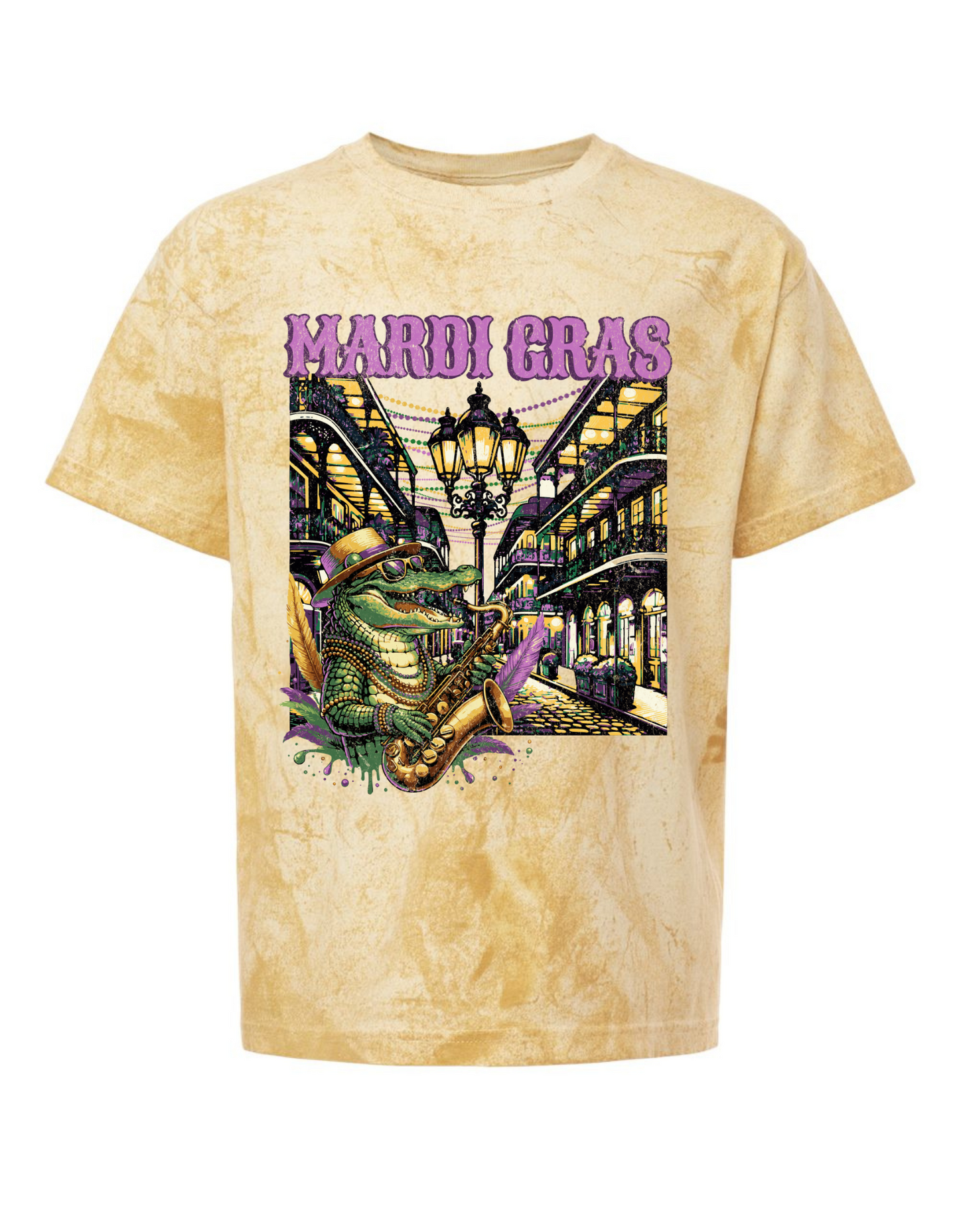 Mardi Gras Gator Comfort Color Tee