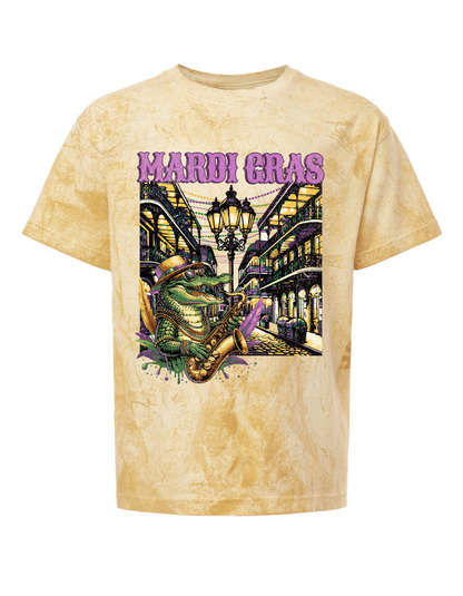 Mardi Gras Gator Comfort Color Tee