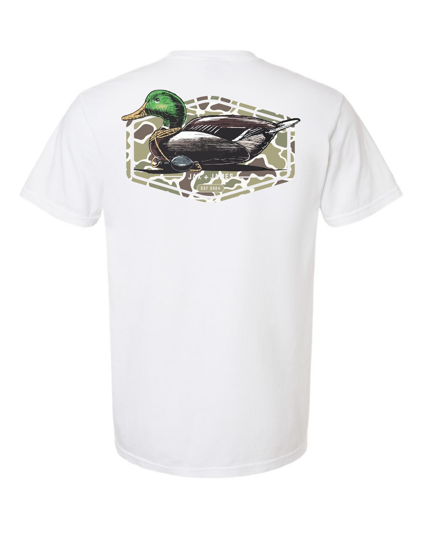 Camo Duck Decoy Comfort Color Pocket Tee