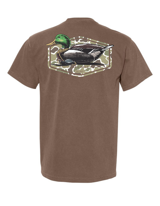 Camo Duck Decoy Comfort Color Pocket Tee